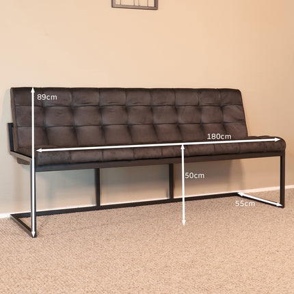 Eetkamerbank Vito 180cm zwart microvezel