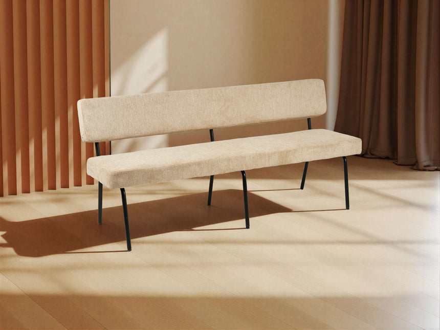 Eetkamerbank Wendy 180cm beige stof