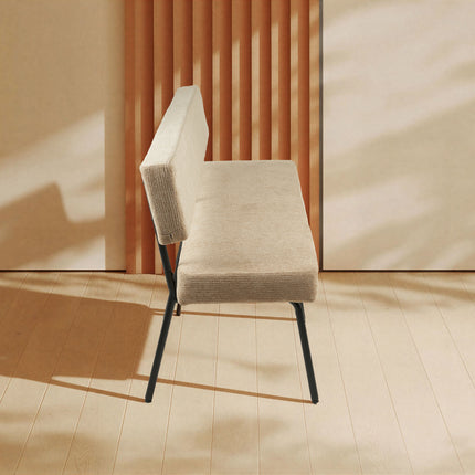 Eetkamerbank Wendy 180cm beige stof