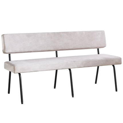 Eetkamerbank Wendy 180cm wit velvet