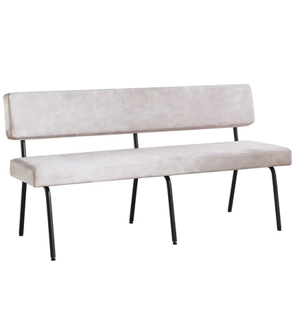 Eetkamerbank Wendy 180cm wit velvet