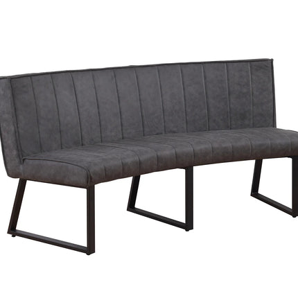 Eetkamerbank ovaal Menzo 180cm antraciet microvezel