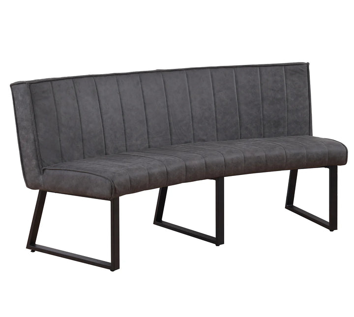 Eetkamerbank ovaal Menzo 180cm antraciet microvezel