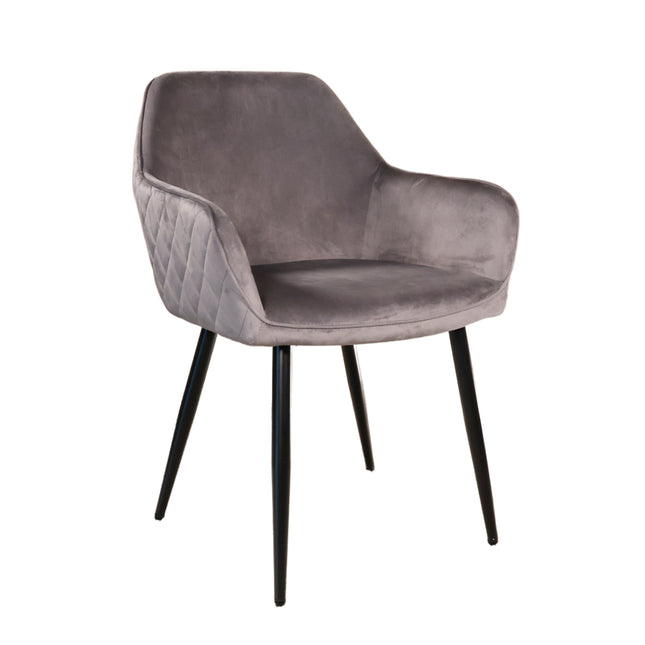 Eetkamerstoel grijs velvet Ares