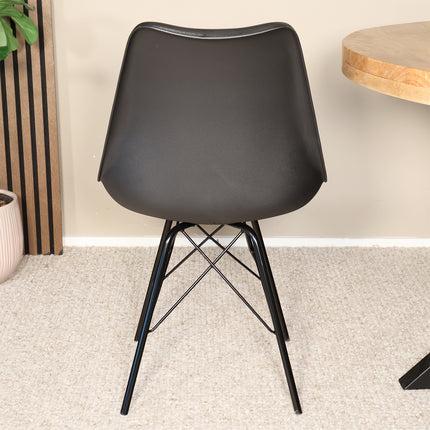 Eetkamerstoel met zitvulling zwart Avy