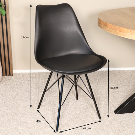Eetkamerstoel met zitvulling zwart Avy