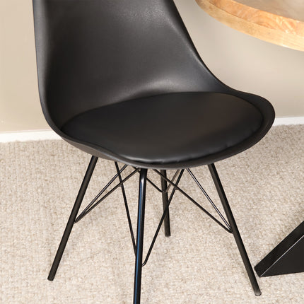 Eetkamerstoel met zitvulling zwart Avy