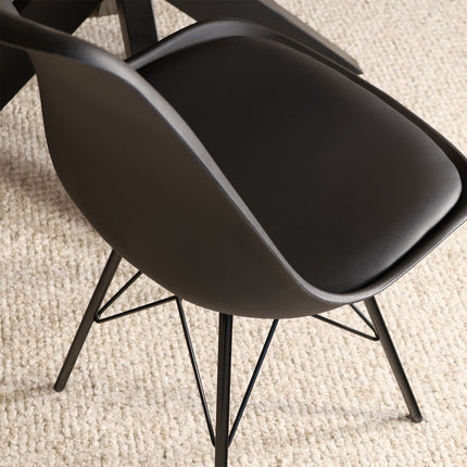 Eetkamerstoel met zitvulling zwart Avy