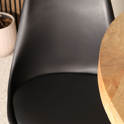 Eetkamerstoel met zitvulling zwart Avy