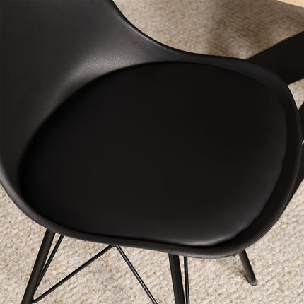 Eetkamerstoel met zitvulling zwart Avy