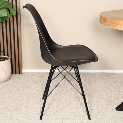 Eetkamerstoel met zitvulling zwart Avy