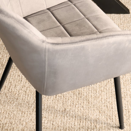 SET DEAL 6 stuks: Eetkamerstoel grijs velvet Barbara