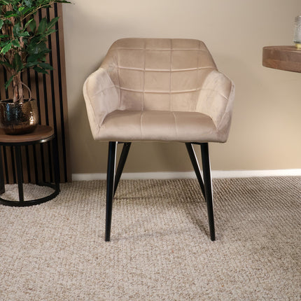 SET DEAL: 6 stuks Eetkamerstoel met armleuning Barbara taupe