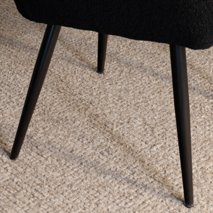 SET DEAL 6 stuks: Eetkamerstoel zwart teddy Barbara