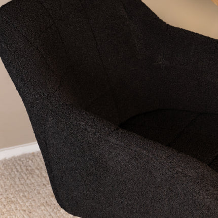 SET DEAL 6 stuks: Eetkamerstoel zwart teddy Barbara