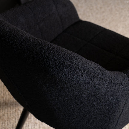 SET DEAL 6 stuks: Eetkamerstoel zwart teddy Barbara