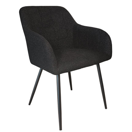 SET DEAL 4 stuks: Eetkamerstoel zwart teddy Barbara