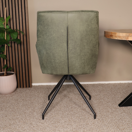 SET DEAL 4 stuks: Eetkamerstoel donkergroen microvezel Bowie