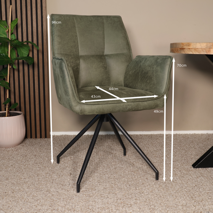 SET DEAL 4 stuks: Eetkamerstoel donkergroen microvezel Bowie