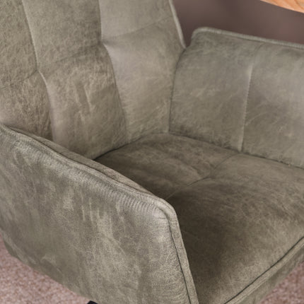 SET DEAL 4 stuks: Eetkamerstoel donkergroen microvezel Bowie