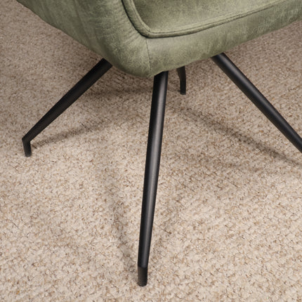 SET DEAL 4 stuks: Eetkamerstoel donkergroen microvezel Bowie