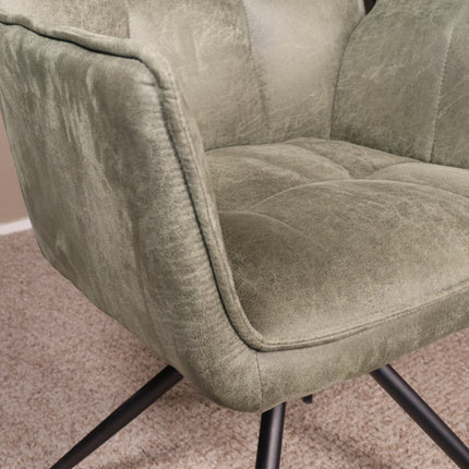 SET DEAL 4 stuks: Eetkamerstoel donkergroen microvezel Bowie