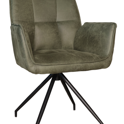 SET DEAL 6 stuks: Eetkamerstoel donkergroen microvezel Bowie