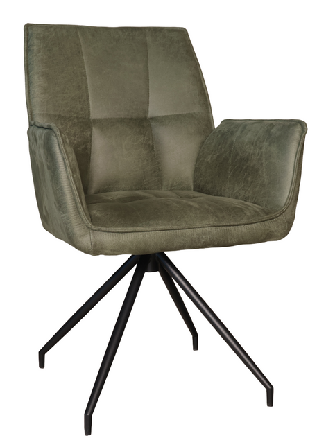 SET DEAL 6 stuks: Eetkamerstoel donkergroen microvezel Bowie