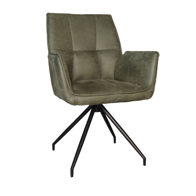 SET DEAL 6 stuks: Eetkamerstoel donkergroen microvezel Bowie