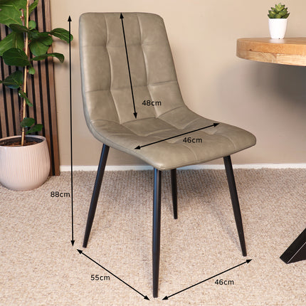 SET DEAL 4 stuks: Eetkamerstoel groen kunstleder Catoo