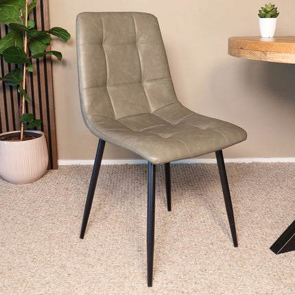 SET DEAL 4 stuks: Eetkamerstoel groen kunstleder Catoo