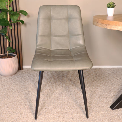 SET DEAL 6 stuks: Eetkamerstoel groen kunstleder Catoo