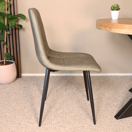 SET DEAL 4 stuks: Eetkamerstoel groen kunstleder Catoo