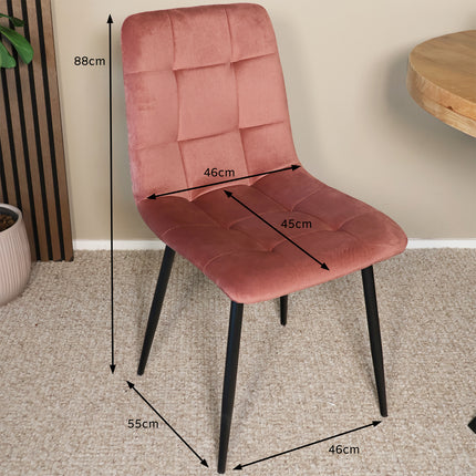 SET DEAL 4 stuks: Eetkamerstoel roze velvet Catoo