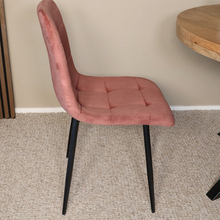 SET DEAL 6 stuks: Eetkamerstoel roze velvet Catoo