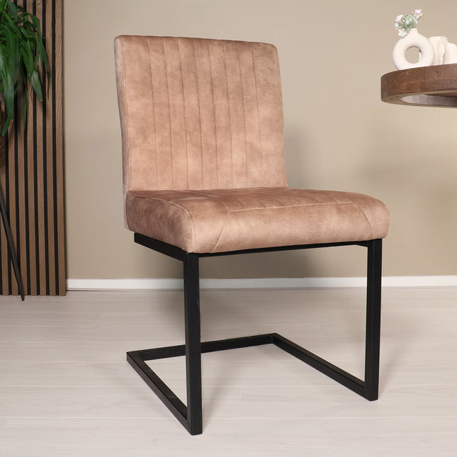 Eetkamerstoel beige microvezel Chester