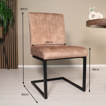 Eetkamerstoel beige microvezel Chester
