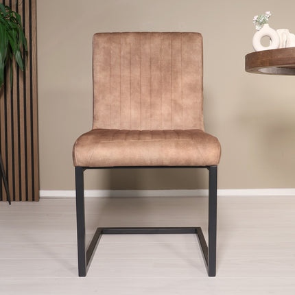 Eetkamerstoel beige microvezel Chester