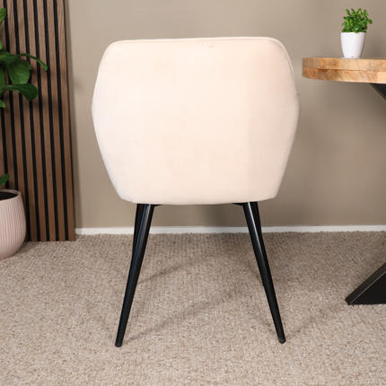 SET DEAL 6 stuks: Eetkamerstoel zand velvet Darcio