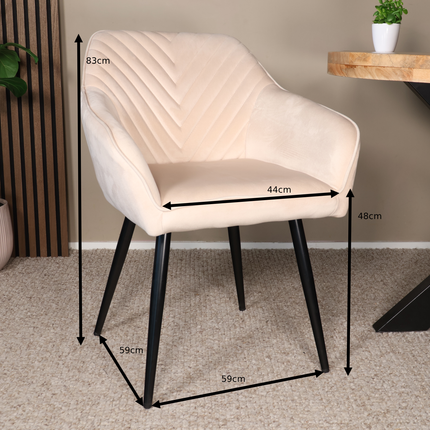 Eetkamerstoel zand velvet Darcio