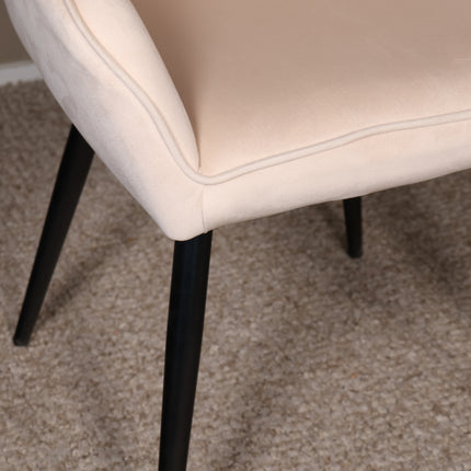 SET DEAL 6 stuks: Eetkamerstoel zand velvet Darcio