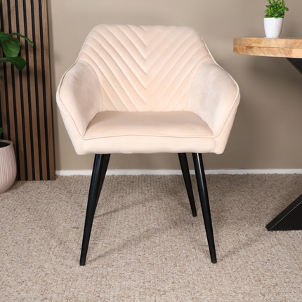 Eetkamerstoel zand velvet Darcio