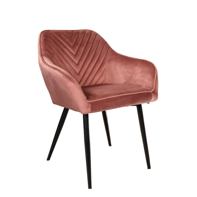 Eetkamerstoel roze velvet Darcio