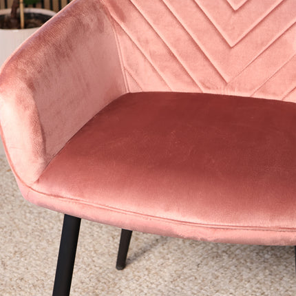 SET DEAL 6 stuks: Eetkamerstoel roze velvet Darcio