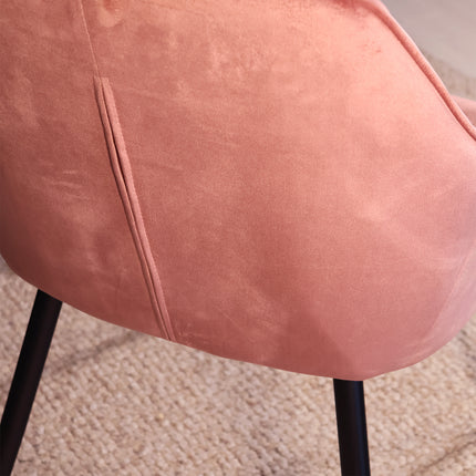 SET DEAL 6 stuks: Eetkamerstoel roze velvet Darcio