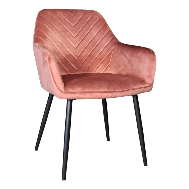 SET DEAL 6 stuks: Eetkamerstoel roze velvet Darcio