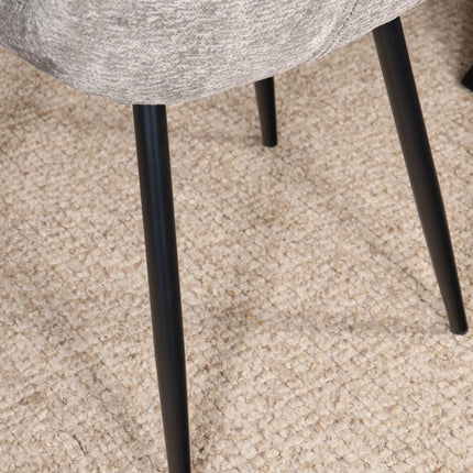 SET DEAL 6 stuks: Eetkamerstoel grijs chenille de Vince