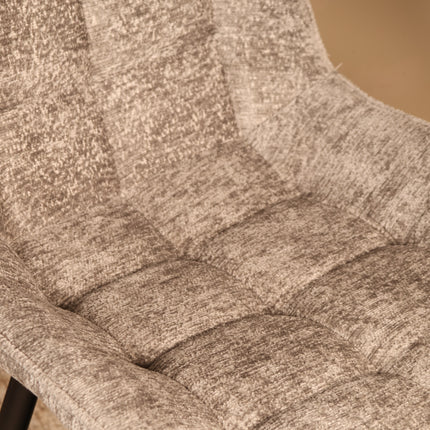 Eetkamerstoel grijs chenille de Vince