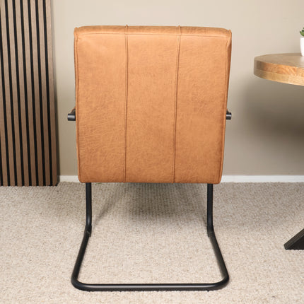 SET DEAL 4 stuks: Eetkamerstoel cognac microvezel Indy