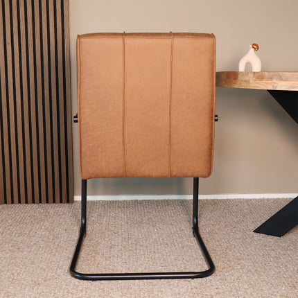 Eetkamerstoel cognac microvezel Indy